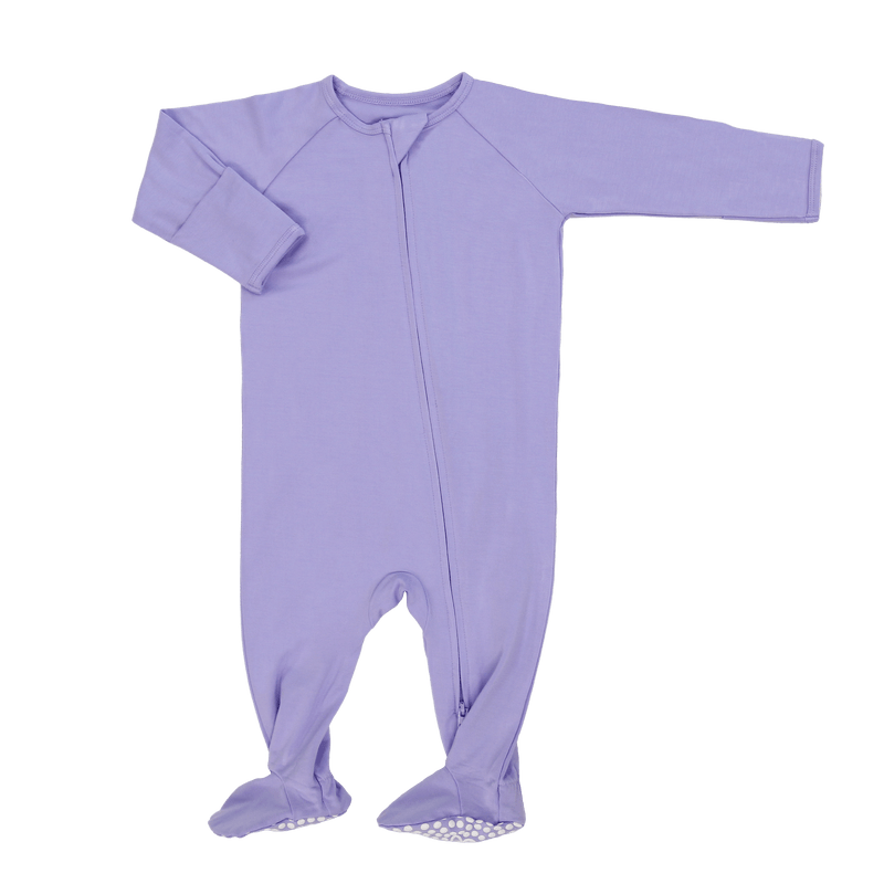 Violets Are Violet Zipper Footie - The Palm Beach Baby Sweet Bamboo