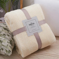 Cream waffle cut baby blanket swaddle for newborns soft and breathable fabric