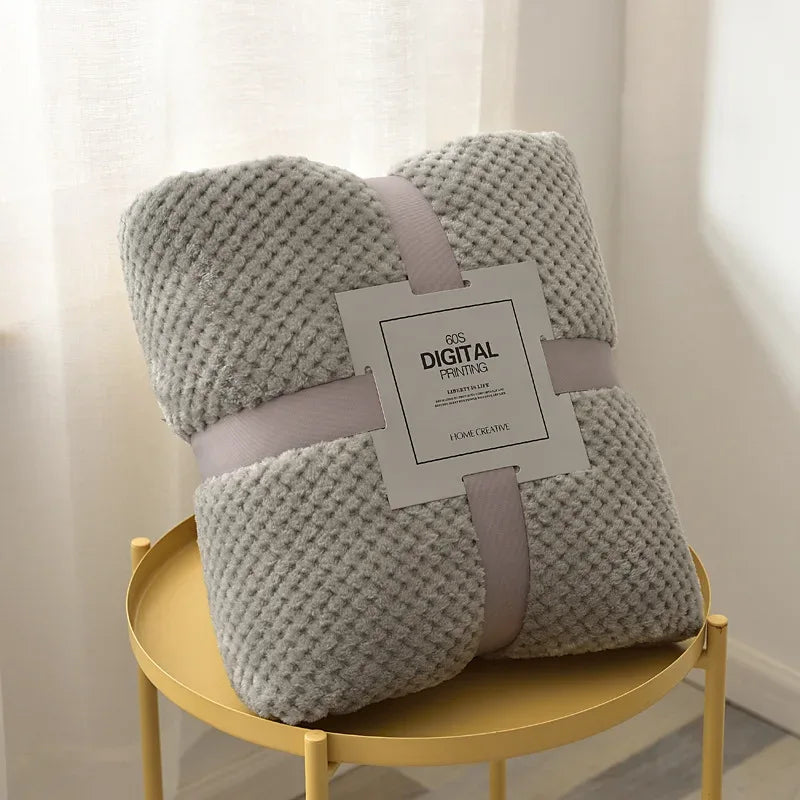Gray waffle cut baby blanket swaddle for newborns with soft textured fabric ideal for cozy wrapping