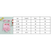 Pink and green cotton watermelon baby swimsuit with ruffle skirt and bow straps for infants
