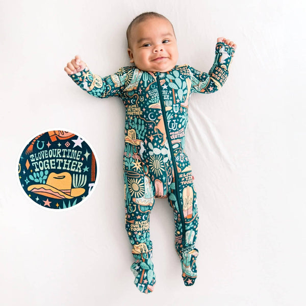 Raising Mama Wild West Baby Footie Pajamas – Cozy & Cute - The Palm Beach Baby