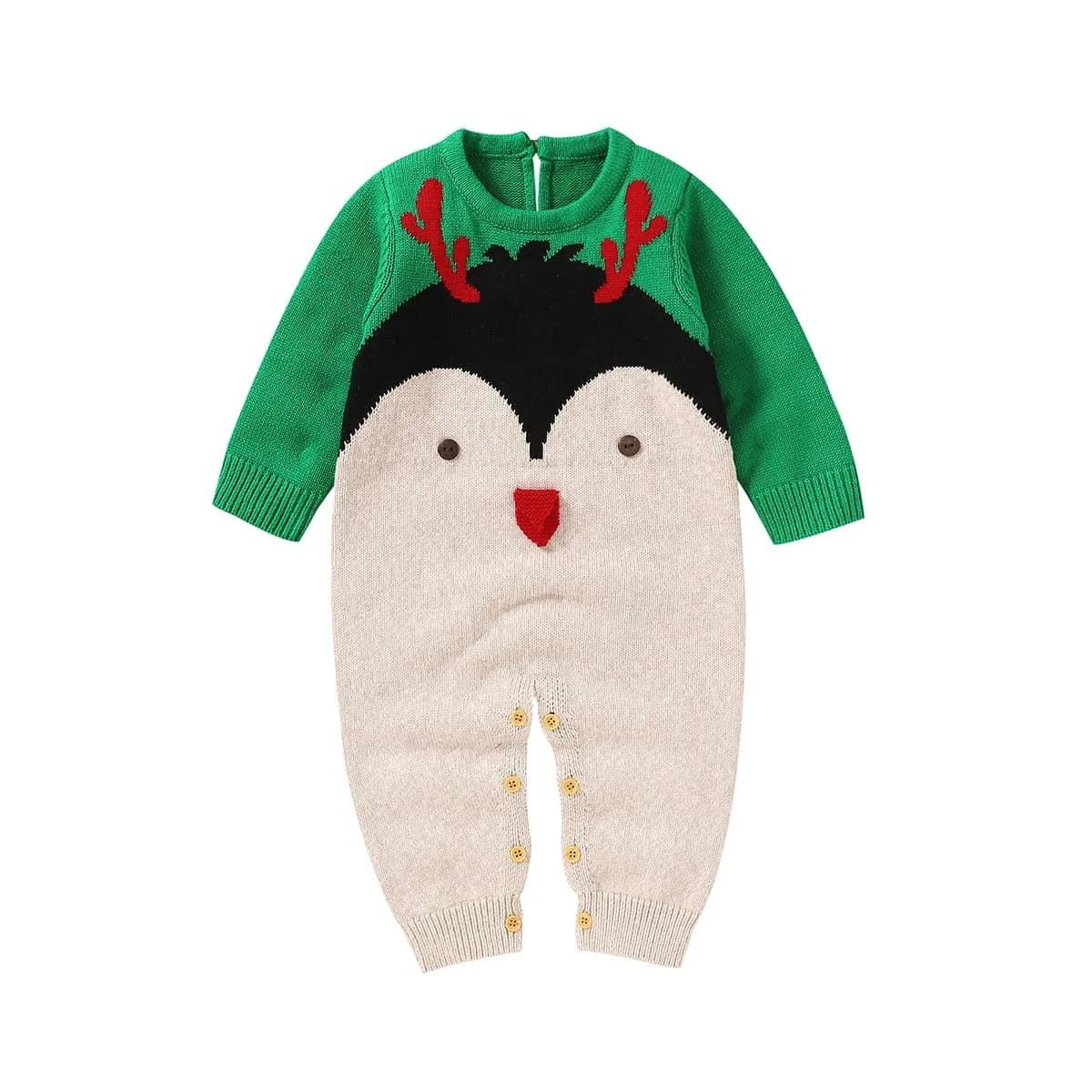 Winter Animals Baby Romper Cozy Knit Infant Outfit - The Palm Beach Baby