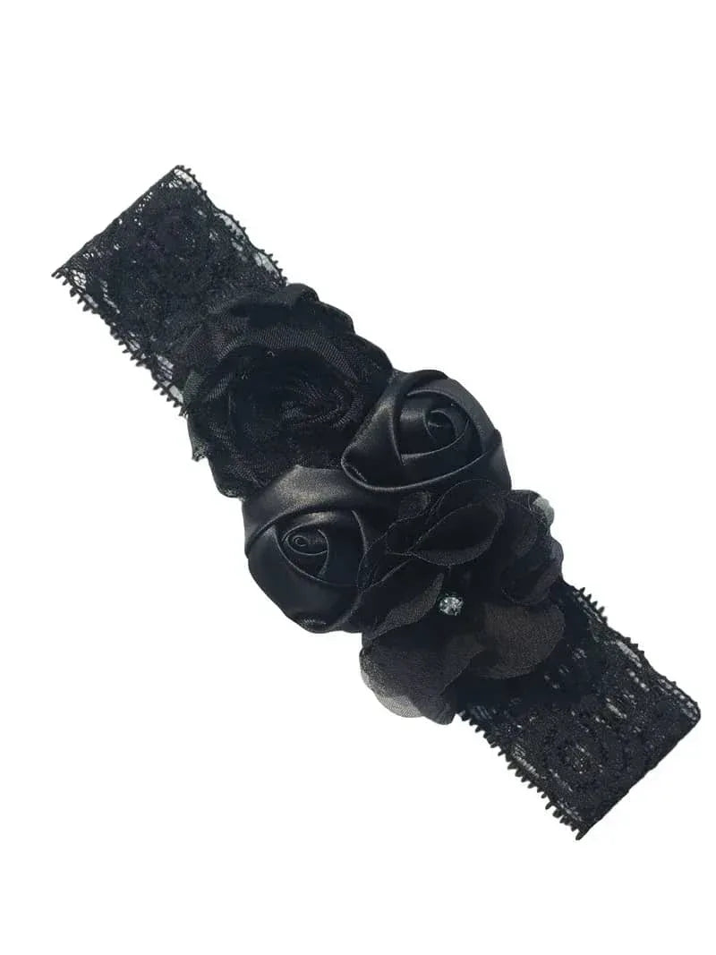 Chiffon Flower Baby Headband with Lace for Newborns - The Palm Beach Baby