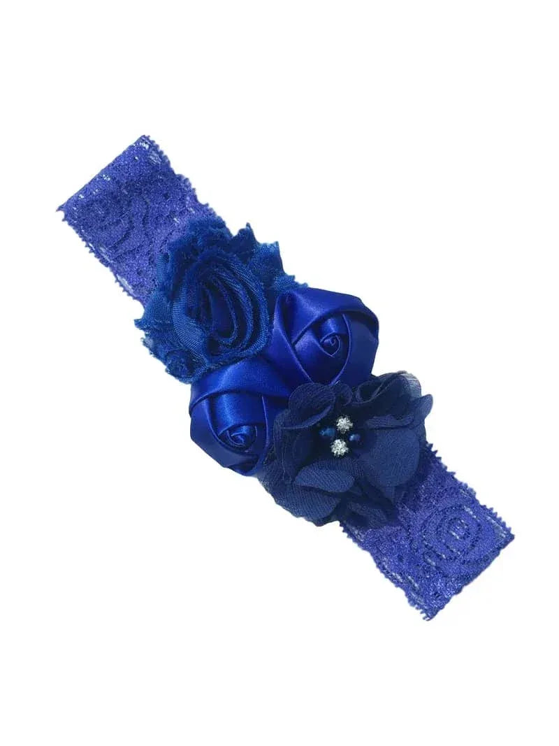 Chiffon Flower Baby Headband with Lace for Newborns - The Palm Beach Baby