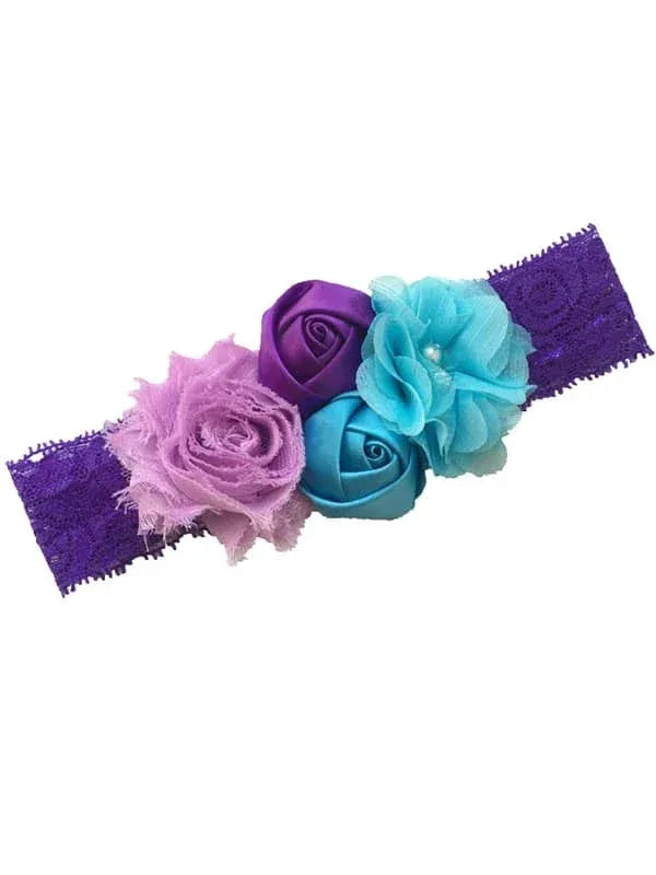 Chiffon Flower Baby Headband with Lace for Newborns - The Palm Beach Baby