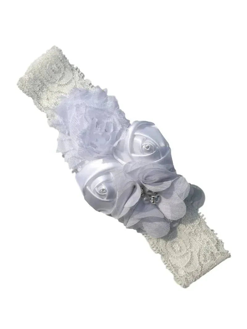 Chiffon Flower Baby Headband with Lace for Newborns - The Palm Beach Baby