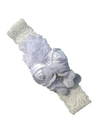Chiffon Flower Baby Headband with Lace for Newborns - The Palm Beach Baby