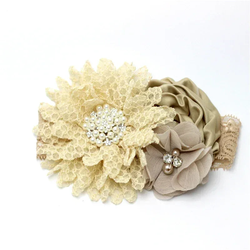Chic Baby Chiffon Hair Accessories with Beaded Rhinestones for Babies to Toddlers - 24 Colors - The Palm Beach Baby