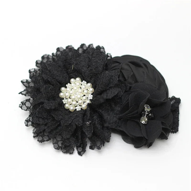 Chic Baby Chiffon Hair Accessories with Beaded Rhinestones for Babies to Toddlers - 24 Colors - The Palm Beach Baby