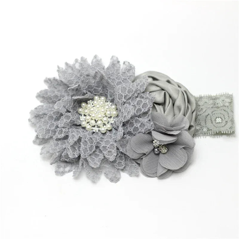 Chic Baby Chiffon Hair Accessories with Beaded Rhinestones for Babies to Toddlers - 24 Colors - The Palm Beach Baby