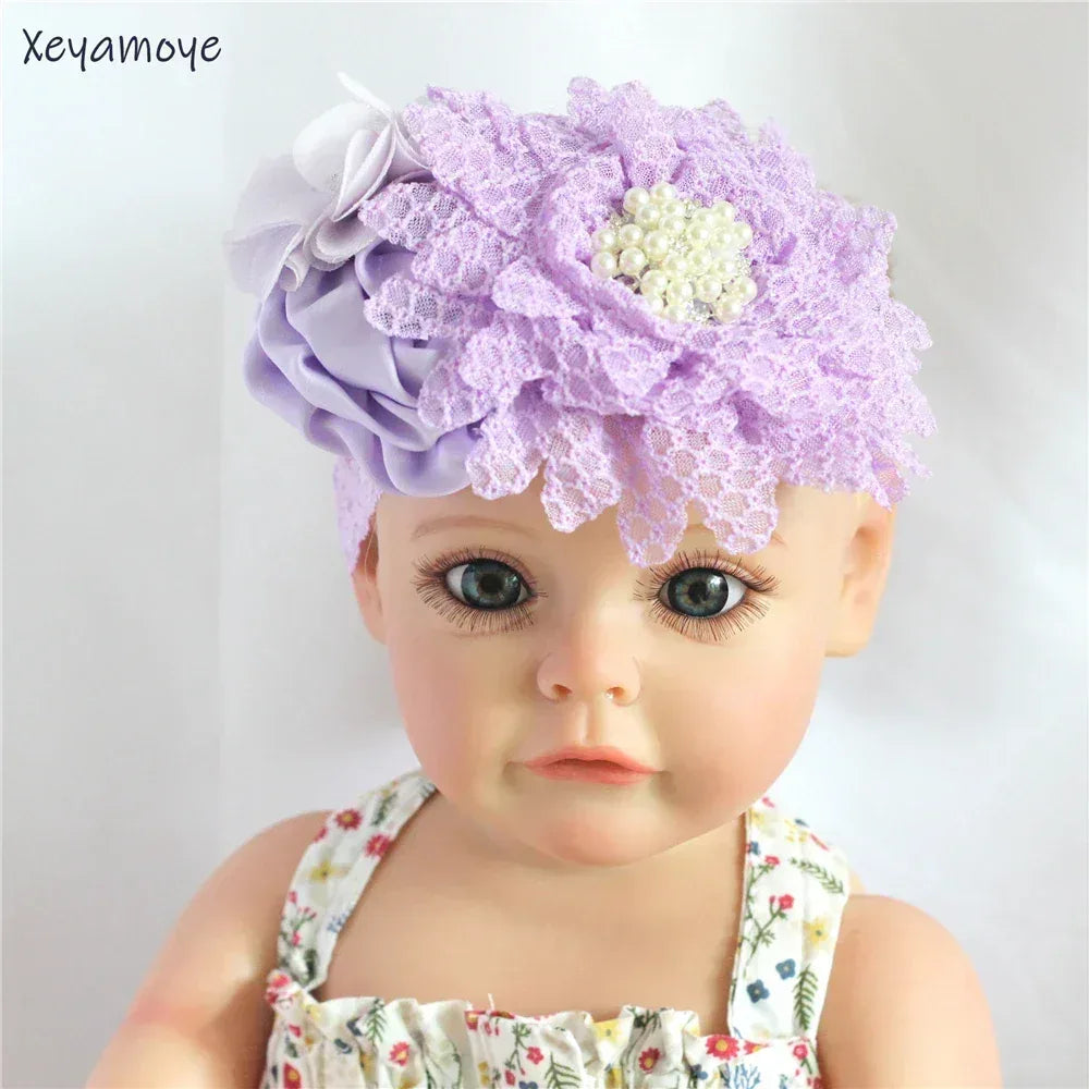 Chic Baby Chiffon Hair Accessories with Beaded Rhinestones for Babies to Toddlers - 24 Colors - The Palm Beach Baby