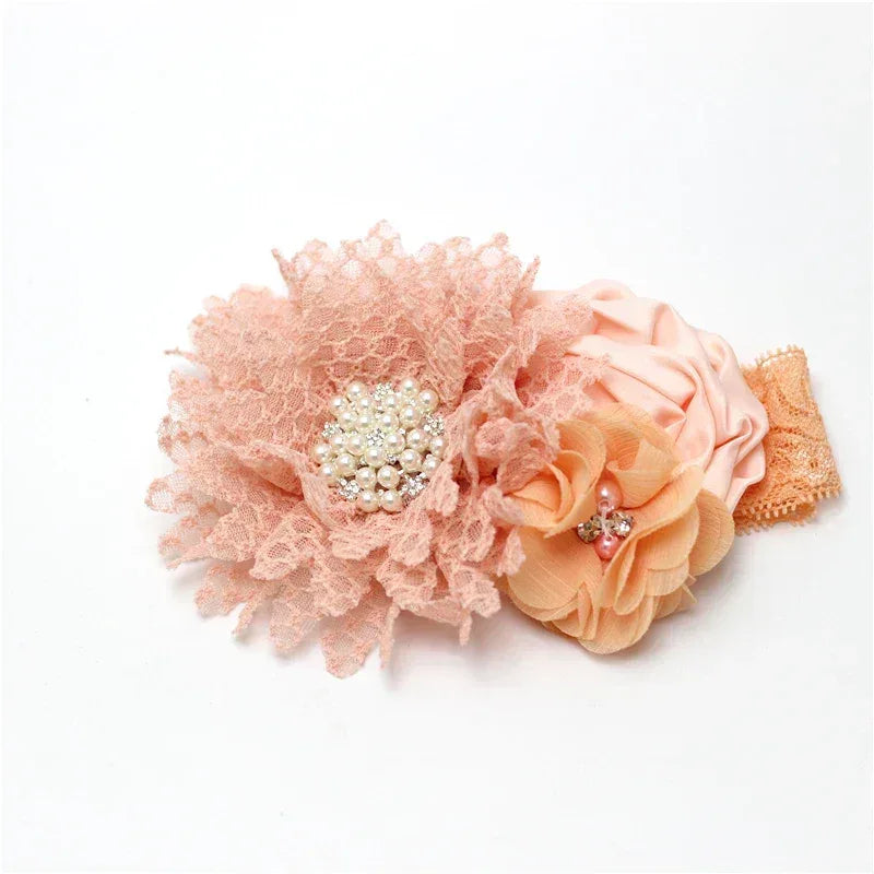 Chic Baby Chiffon Hair Accessories with Beaded Rhinestones for Babies to Toddlers - 24 Colors - The Palm Beach Baby