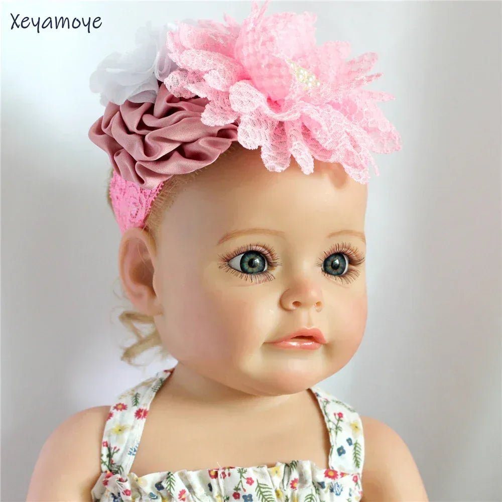 Chic Baby Chiffon Hair Accessories with Beaded Rhinestones for Babies to Toddlers - 24 Colors - The Palm Beach Baby