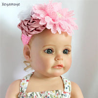 Chic Baby Chiffon Hair Accessories with Beaded Rhinestones for Babies to Toddlers - 24 Colors - The Palm Beach Baby