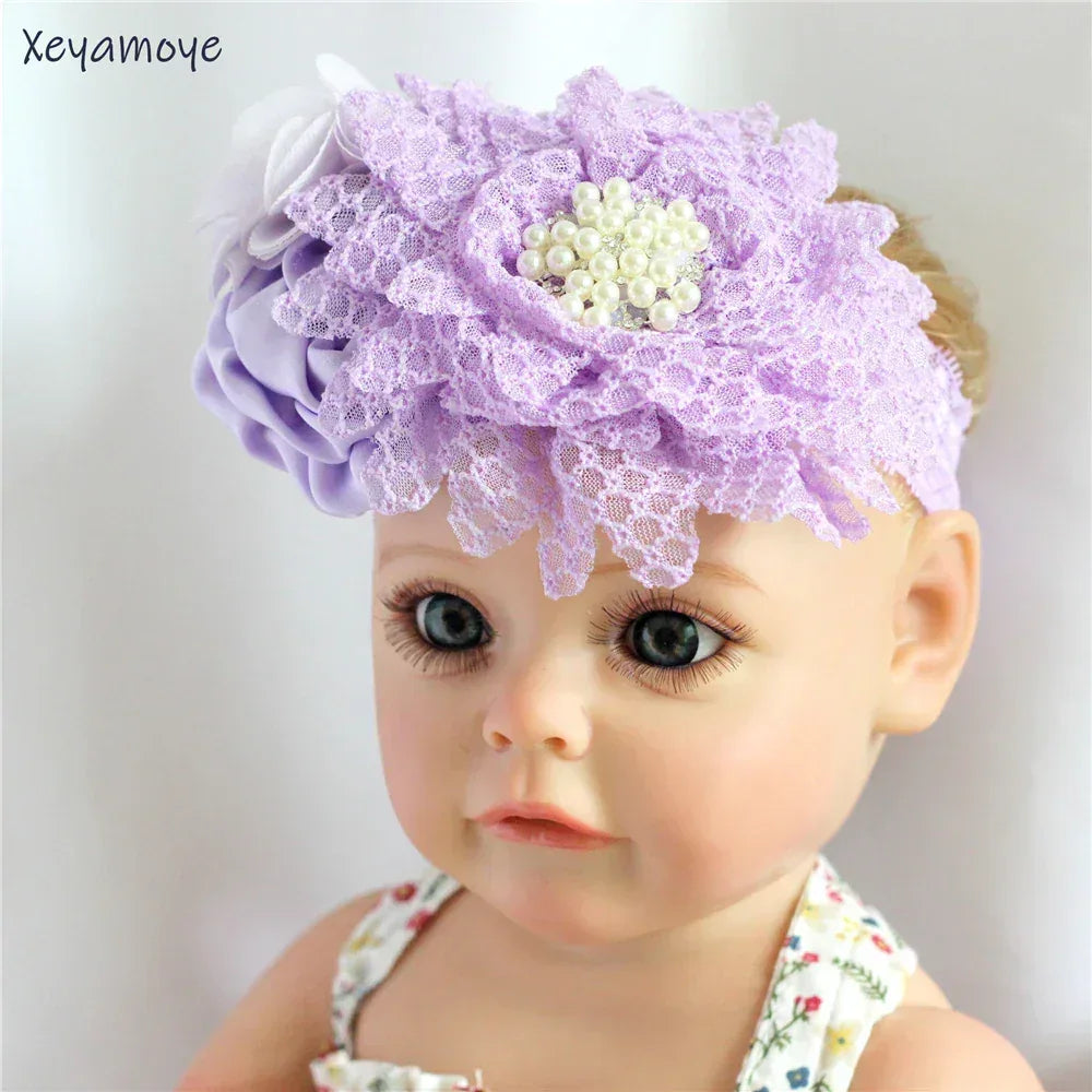 Chic Baby Chiffon Hair Accessories with Beaded Rhinestones for Babies to Toddlers - 24 Colors - The Palm Beach Baby