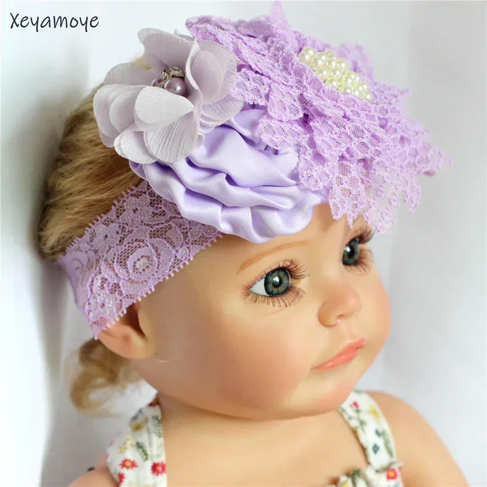 Chic Baby Chiffon Hair Accessories with Beaded Rhinestones for Babies to Toddlers - 24 Colors - The Palm Beach Baby