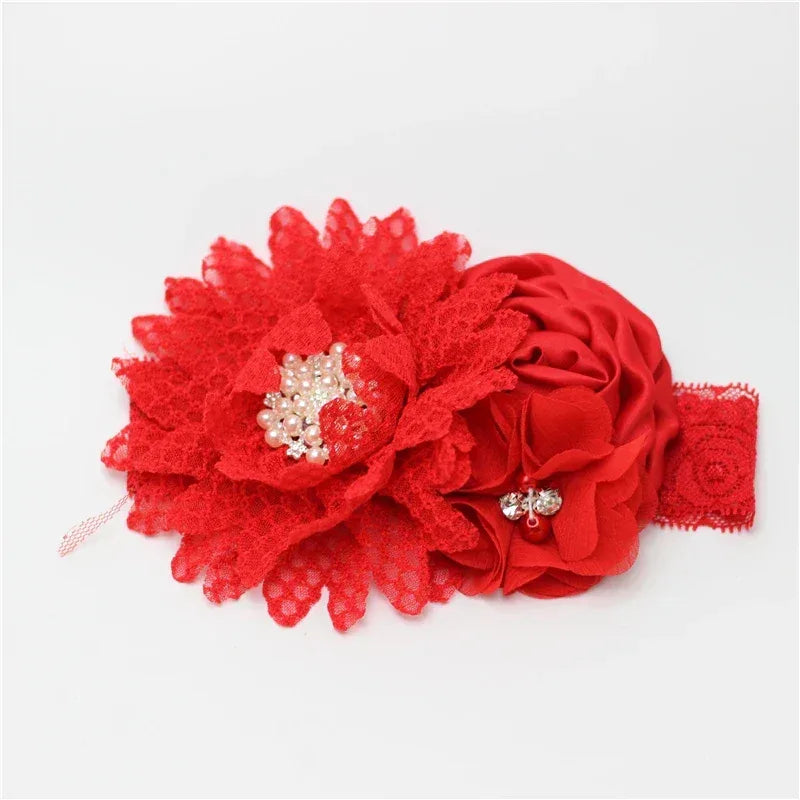 Chic Baby Chiffon Hair Accessories with Beaded Rhinestones for Babies to Toddlers - 24 Colors - The Palm Beach Baby