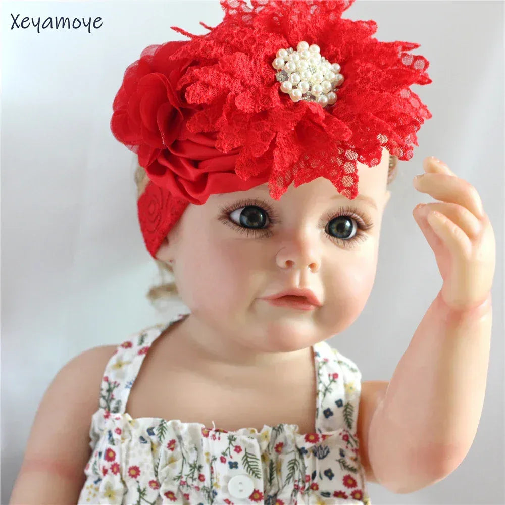 Chic Baby Chiffon Hair Accessories with Beaded Rhinestones for Babies to Toddlers - 24 Colors - The Palm Beach Baby