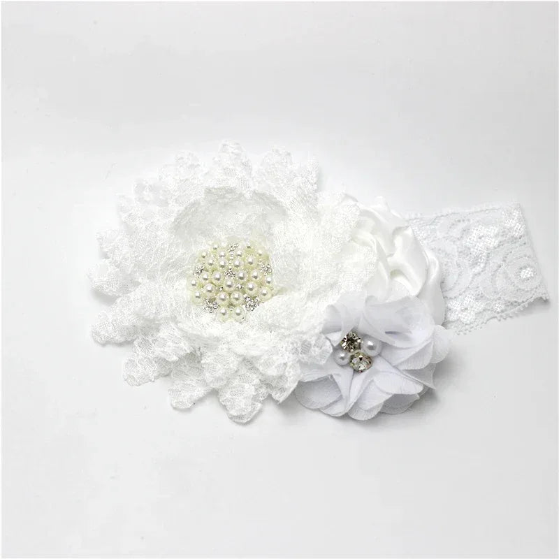 Chic Baby Chiffon Hair Accessories with Beaded Rhinestones for Babies to Toddlers - 24 Colors - The Palm Beach Baby