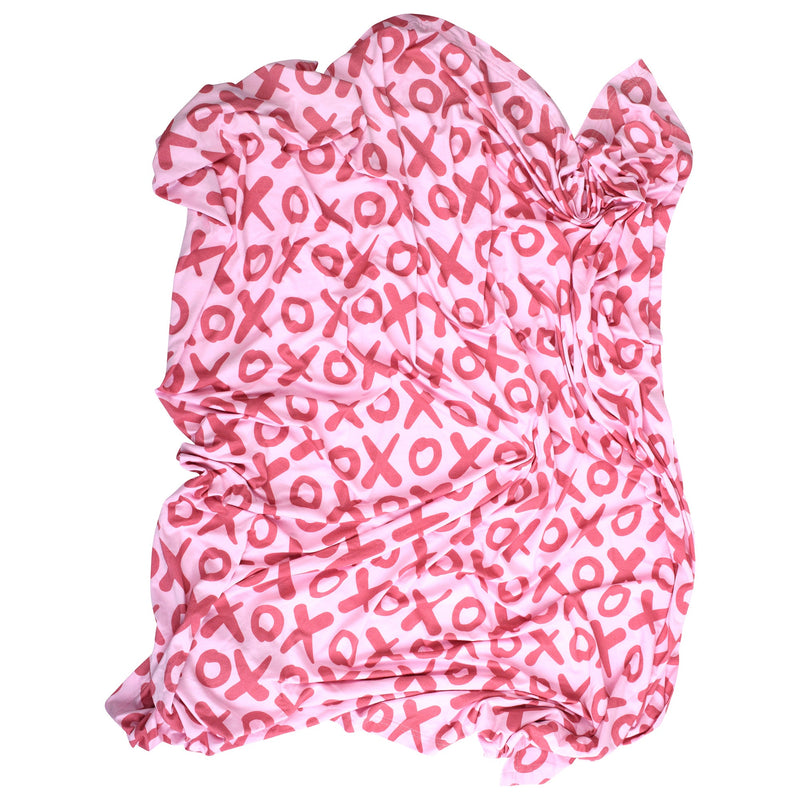Hug and Kisses XOXO Bamboo Newborn Swaddle Blanket