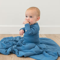 Zipper Footie Captain Blue - The Palm Beach Baby