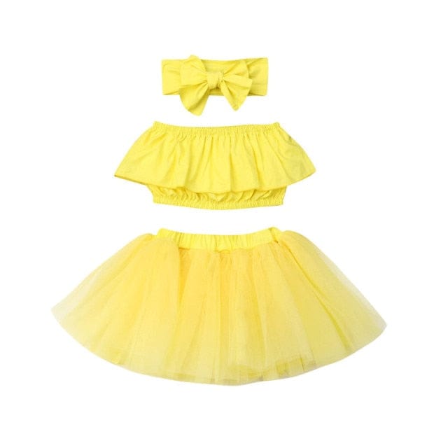 Baby & Kids Apparel "Pretty As A Daffodil" 3 PC Tutu Skirt Set -The Palm Beach Baby