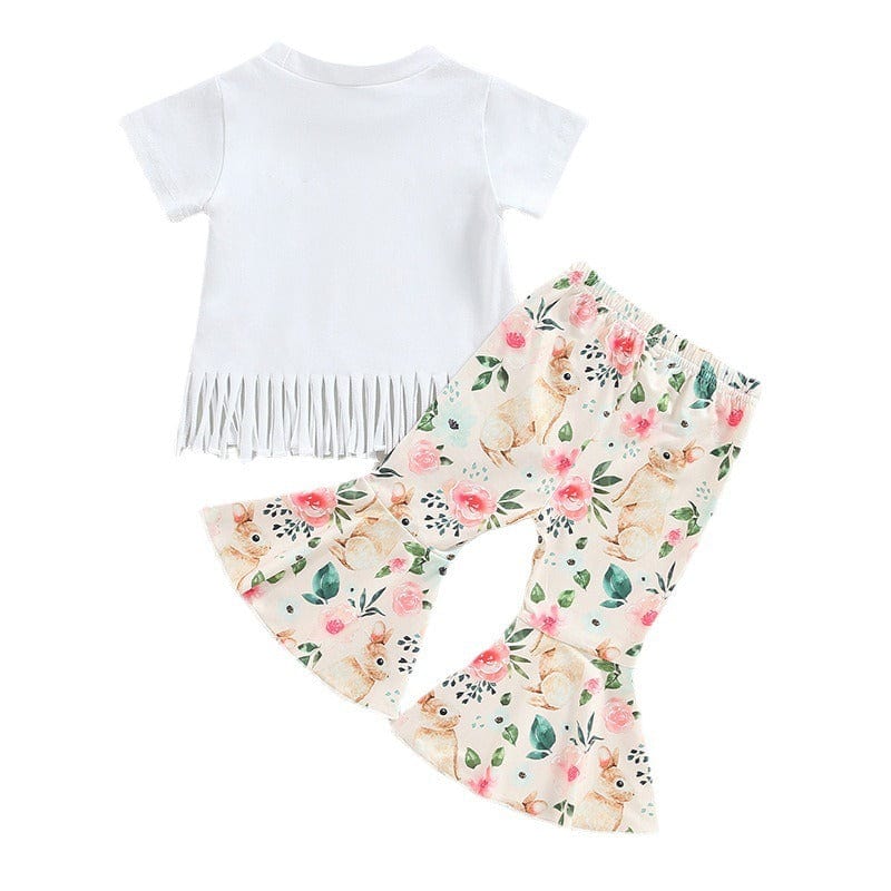 kids and babies clothes "Summer Bunny" Retro Pant Set -The Palm Beach Baby