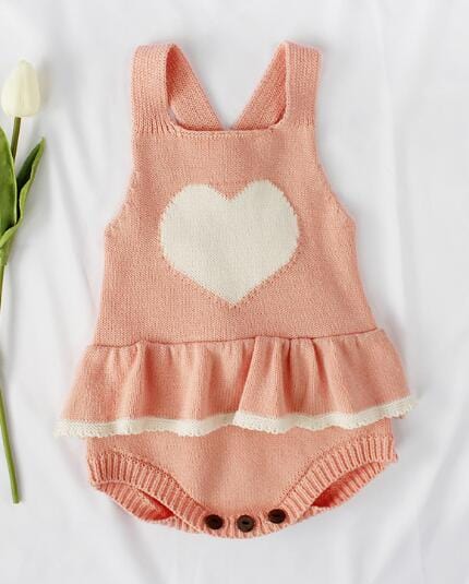 Baby & Kids Apparel 82031 Pink romper / 12M "Pretty in Knit" Baby Romper -The Palm Beach Baby