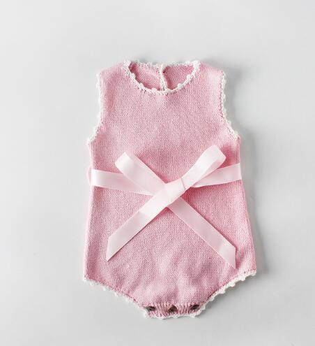 Baby & Kids Apparel 82071 Pink romper / 18M "Pretty in Knit" Baby Romper -The Palm Beach Baby