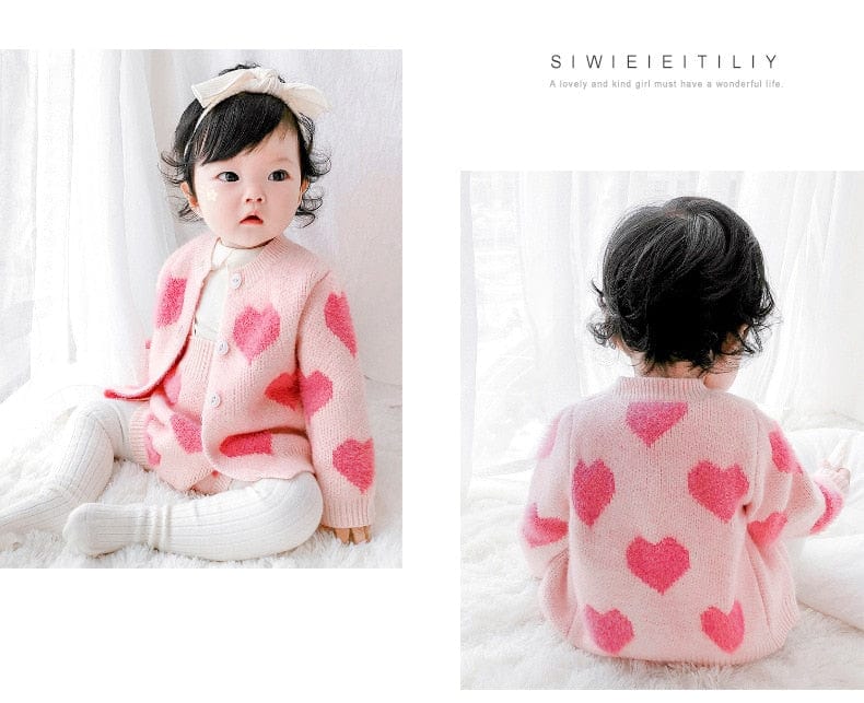 kids and babies "Little Heart" Knitted Romper & Matching Sweater -The Palm Beach Baby
