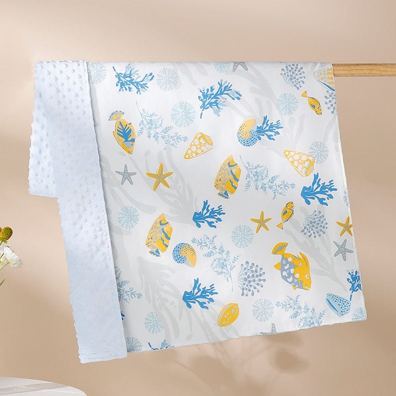 baby blanket blue A / 100x80cm "Beddy Time" Coral Fleece Blanket/Playmat -The Palm Beach Baby