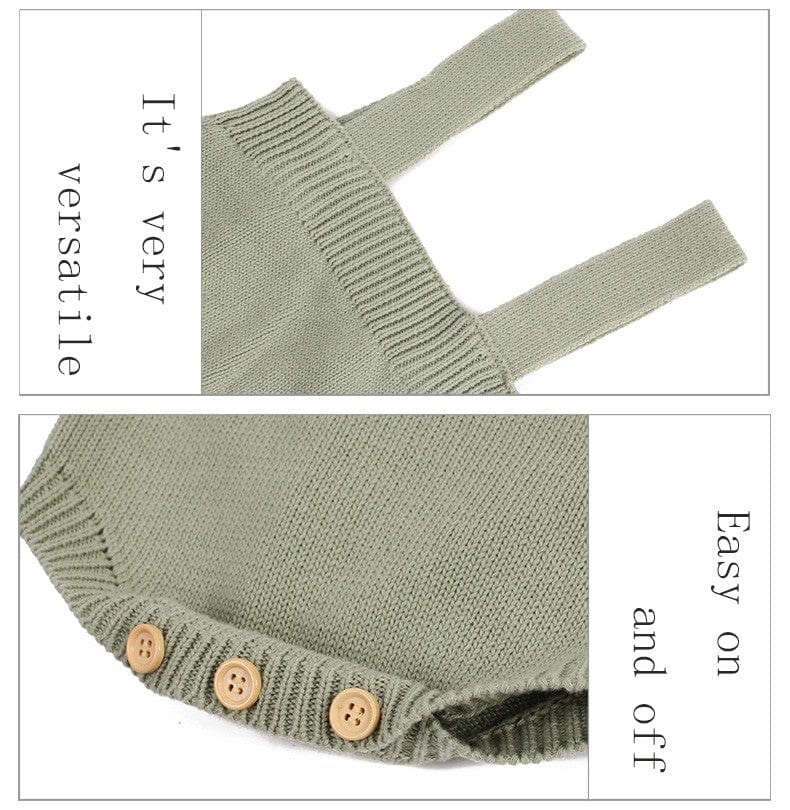 kids and babies clothing "Farren" Autumn Knit Romper Overalls -The Palm Beach Baby