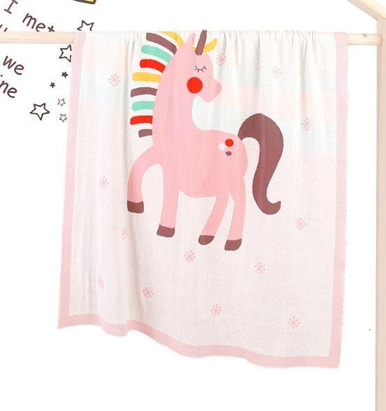 Baby Blanket Swaddles 82W555 Beige Animal-Themed Knit Baby/Children's Blanket -The Palm Beach Baby