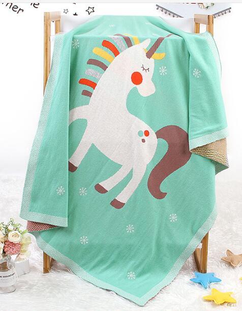Baby Blanket Swaddles 82W555 green Animal-Themed Knit Baby/Children's Blanket -The Palm Beach Baby