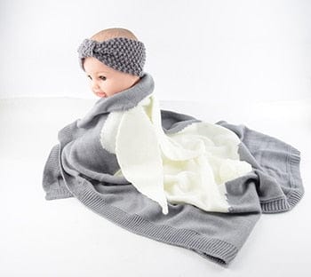 Baby Blanket Swaddles JS20-001 Gray Animal-Themed Knit Baby/Children's Blanket -The Palm Beach Baby