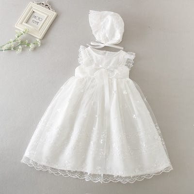 Baby & Kids Apparel "Christina-Marie" Lace Gown With Bonnet -The Palm Beach Baby