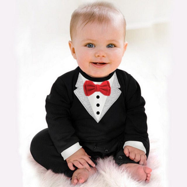 Baby & Toddler Red / 24M / China Baby Boy's Tuxedo Romper -The Palm Beach Baby