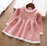 babies and kids clothes pink color / 9M "Addison" Winter-Knit Dress -The Palm Beach Baby
