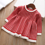 babies and kids clothes red color / 9M "Addison" Winter-Knit Dress -The Palm Beach Baby