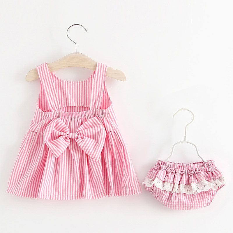 Baby & Kids Apparel AZ2049Pink / 18-24M "Cammi" 2 PC Dress With Bloomers Set -The Palm Beach Baby