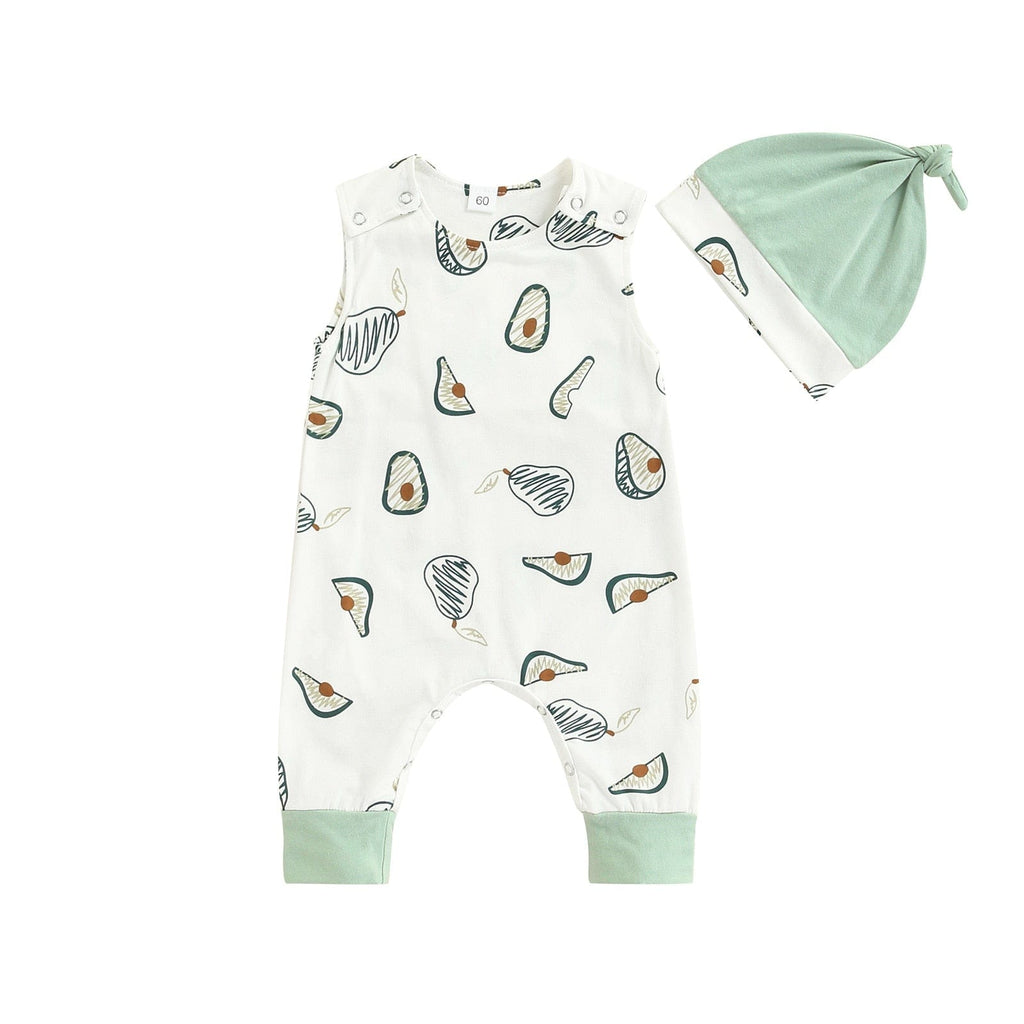 Baby & Kids Apparel "Avacado Baby" Sleeveless Jumpsuit And Hat -The Palm Beach Baby