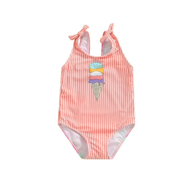 Baby & Kids Apparel B / 6T / United States "3 Scoops Of Icecream" Girls Swimsuit -The Palm Beach Baby