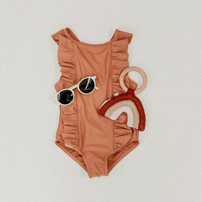 Baby & Kids Apparel "Ruffle Mania" Girls Swimsuit -The Palm Beach Baby
