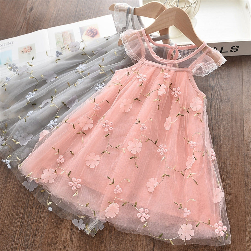Baby & Kids Apparel "Sweet Bouquets" Tulle Little Girls Dress -The Palm Beach Baby