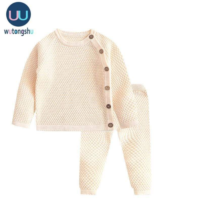3 PC Babies Cozy Knit Top + Pant + Cap Set - The Palm Beach Baby
