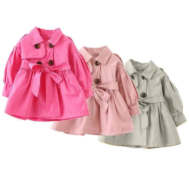 Little Girls Classic Trench Coat (2 Colors) - The Palm Beach Baby