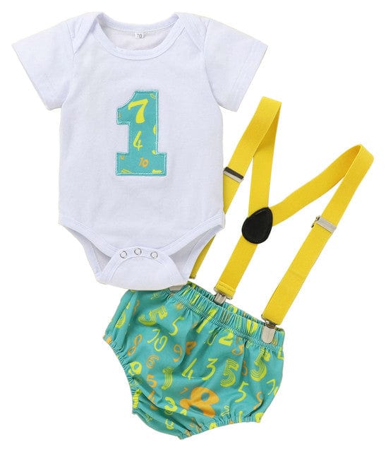 Baby & Kids Accessories White / 18M / United States Fun Print Boy's First Birthday Outfit -The Palm Beach Baby