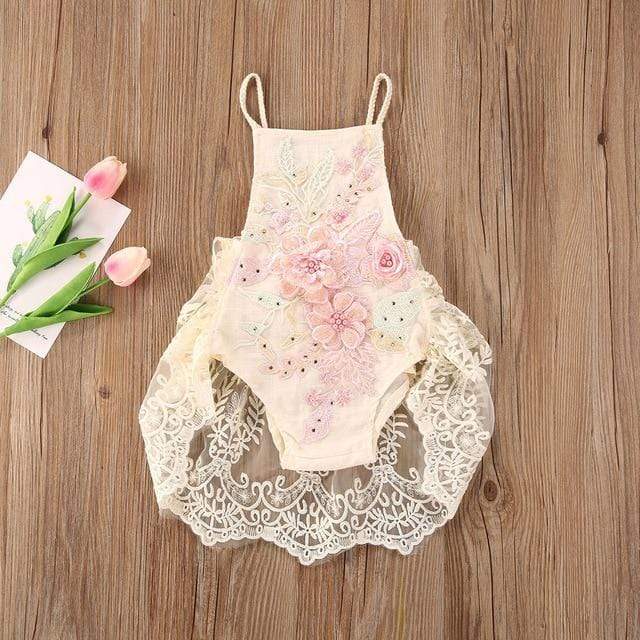 "Elise-Marie" Lovely Lace Romper (2 Designs) - The Palm Beach Baby