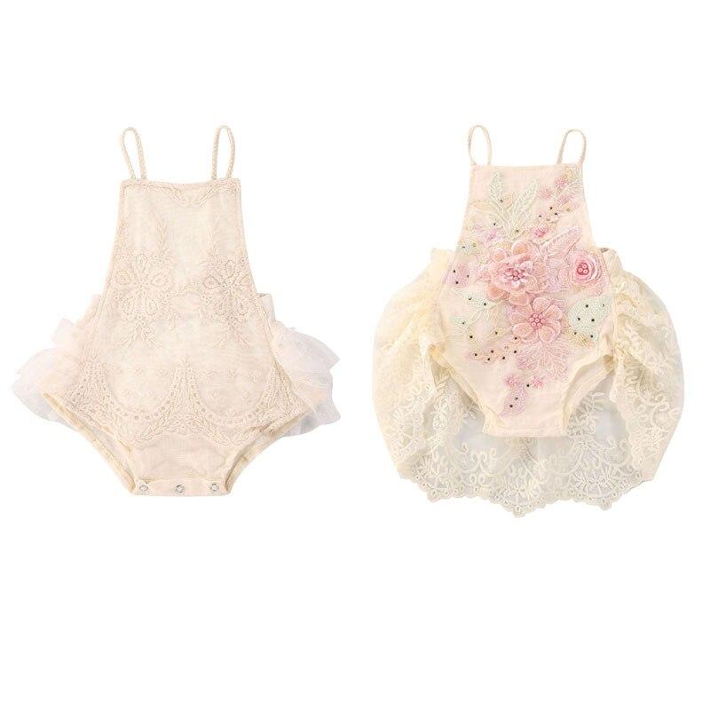 "Elise-Marie" Lovely Lace Romper (2 Designs) - The Palm Beach Baby