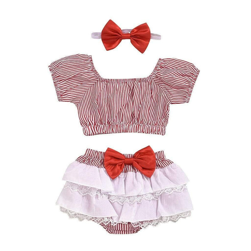 The "Mary-Jane" Checked 3 Piece Skirt Set - The Palm Beach Baby